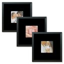 Ver imagem 1 de Kit 3 Quadros Porta Retrato Foto 10x10 Paspatur Preto 20x20