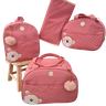 Bolsa maternidade bebê kit 4 peças Urso Pink impermeável - 1