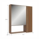 Ver imagem 3 de Espelheira para Banheiro 67x60cm Rubi Marrom/Noce