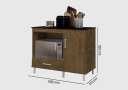 Ver imagem 2 de Balcão / Bancada Class com Nicho para Forno ou Microondas 1 Gaveta + 1 Porta Cor Jequitiba Ja