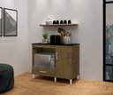 Ver imagem 1 de Balcão / Bancada Class com Nicho para Forno ou Microondas 1 Gaveta + 1 Porta Cor Jequitiba Ja