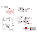 Ver imagem 4 de Armário de Cozinha Modulada Completa com Balcão e Rodapé 190cm Veneza Multimóveis MP2458