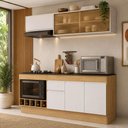 Ver imagem 1 de Armário de Cozinha Modulada Completa com Balcão e Rodapé 190cm Veneza Multimóveis MP2458