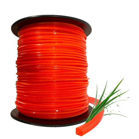 Bobina Fio Nylon para Roçadeira Quadrado 3mm 2kg 226m Laranja