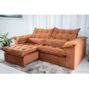 Ver imagem 2 de Sofá Retrátil e Reclinável 2,30m em Tecido Veludo C/ Pillow Nos Braços e Molas Ensacadas Bonel/d33:t