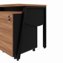Ver imagem 5 de Mesa Escrivaninha 135cm x 60cm Tampo Chanfrado e Gaveteiro Móvel com 3 Gavetas F5 Office