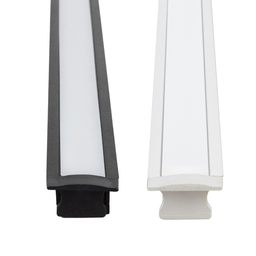 Kit 10 Perfil de Led Reforçado Embutir 24x14mm Barra 3m para Fita de Led Pasilux:preto - 2