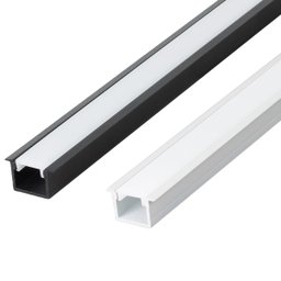Kit 10 Perfil de Led Reforçado Embutir 24x14mm Barra 3m para Fita de Led Pasilux:preto - 3