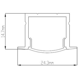 Kit 10 Perfil de Led Reforçado Embutir 24x14mm Barra 3m para Fita de Led Pasilux:preto - 5