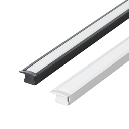 Kit 10 Perfil de Led Reforçado Embutir 24x14mm Barra 3m para Fita de Led Pasilux:preto - 1