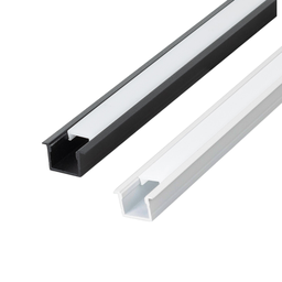 Kit 10 Perfil de Led Reforçado Embutir 24x14mm Barra 3m para Fita de Led Pasilux:preto - 4
