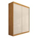 Ver imagem 2 de Guarda-roupa Solteiro 2 Portas de Correr e 2 Gavetas  Peônia Yescasa Cinnamon/Off White