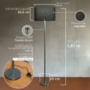Ver imagem 3 de Luminária de Chão Piso Abajur Altura 1,6m Alumínio com Cúpula Redonda Ref 88 Chumbo Cup Preto