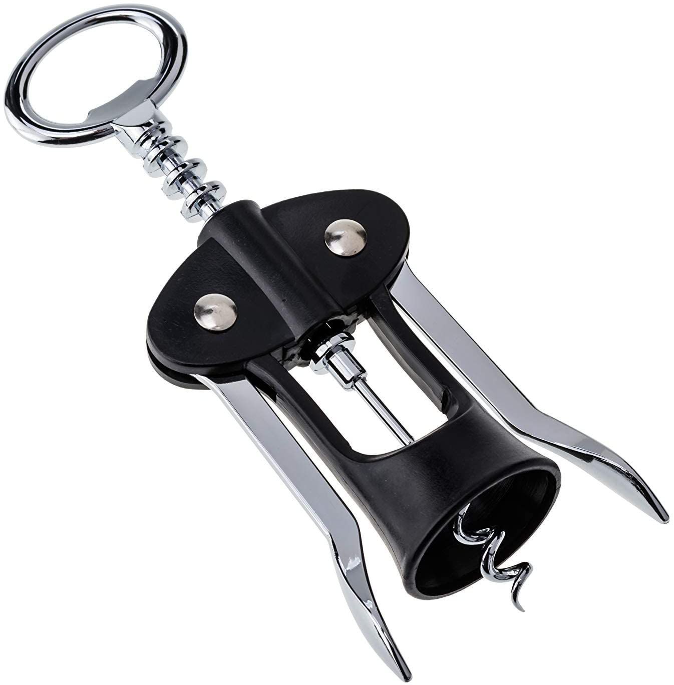 Ver imagem 1 de Saca Rolha Inox Preto Baco Abridor de Vinho Reforçado Preto