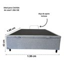 Ver imagem 3 de Box Baú Casal Linho Cinza 1,38x1,88 So1clique Pistão