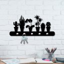 Ver imagem 1 de Porta Chaves de Parede 6mm Plantas Decorativo em MDF:PRETO