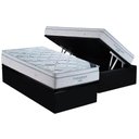 Ver imagem 1 de Cama Box Baú Solteiro: Colchão Molas Ortobom SuperPocket Freedom + Base CRC Suede Black(88x188)
