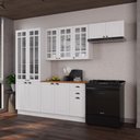 Ver imagem 1 de Armário de Cozinha Modulada Compacta Fidelitá Nara 100% MDF 4 Peças 280cm 12 Portas 2 Gavetas com