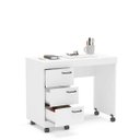 Ver imagem 6 de Escrivaninha Mesa Escritório Osaka 3 Gavetas 90cm Branca