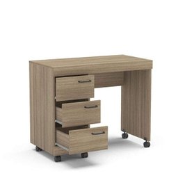 Escrivaninha Mesa Escritório Osaka 3 Gavetas 90cm Castanho - 3