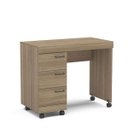 Ver imagem 4 de Escrivaninha Mesa Escritório Osaka 3 Gavetas 90cm Castanho Marrom