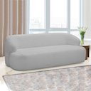 Ver imagem 1 de Poltrona Namoradeira 150cm Decorativa Charlote Sala de Estar Pés em Madeira Bouclê Cinza G88 - Gran