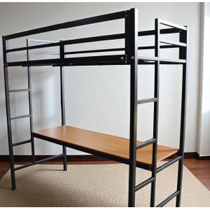 Beliche + Escrivaninha Aço Ferro Robusto Cor Preto Mdf Escuro Estilo Industrial Be-04