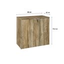Ver imagem 2 de Armário Baixo com 02 Portas 75x80x42cm Wlab80 Carvalho Branco
