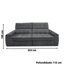 Ver imagem 3 de Sofá 254 cm 3 Lugares Retrátil Reclinável Matielo América