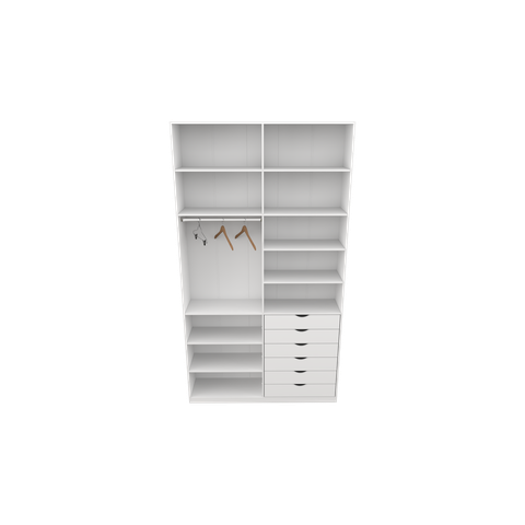 Armário Arara Gaveta Verônica M15 100% Mdf ( Sapato Roupa) Vetorial Móveis Branco