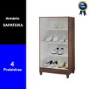 Ver imagem 3 de Armário Organizador Multiuso Sapateira Slim 2 Portas Café