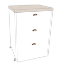 Ver imagem 1 de Mesa Multiuso Projeto Camarim Madeirado com Assento Estofado Linho/ Branco