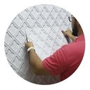 Ver imagem 1 de Kit com 90 Placa 3d Autocolante Revestimento Parede Tetos 3m Vênetto