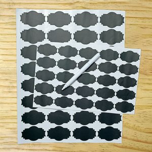 Adesivo Lousa 32 + 25 Etiquetas Potes Temperos + Caneta Arte Cozinha Etiquetas de Tempero