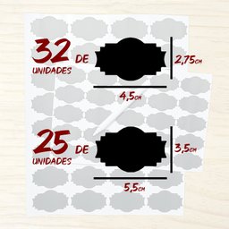 Adesivo Lousa 32 + 25 Etiquetas Potes Temperos + Caneta Arte Cozinha Etiquetas de Tempero - 3