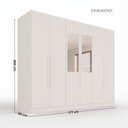 Ver imagem 4 de Guarda-Roupa Casal 6 Portas 2 Gavetas com Espelhos Malta Yescasa