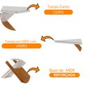 Ver imagem 4 de Mesa Sala de Jantar Carol 180cm Em MDF e Vidro Com Canto Copo