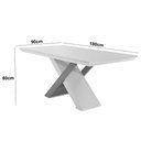 Ver imagem 3 de Mesa Sala de Jantar Carol 180cm Em MDF e Vidro Com Canto Copo