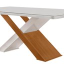 Ver imagem 2 de Mesa Sala de Jantar Carol 180cm Em MDF e Vidro Com Canto Copo