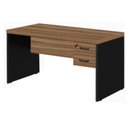 Ver imagem 1 de Mesa de Escritório 1,70×0,70m – 02 Gavetas NOGAL SEVILHA/PRETO