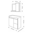 Ver imagem 3 de Gabinete de Banheiro com Cuba e Espelheira Vix 65cm Amendoa/branco - Mgm