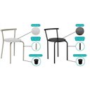 Ver imagem 6 de Kit 4 Banquetas Sala Jantar 105 4 Uni Prata/courano Preto - Carraro