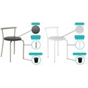 Ver imagem 7 de Kit 4 Banquetas Sala Jantar 105 4 Uni Prata/courano Preto - Carraro