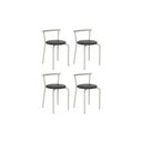 Ver imagem 1 de Kit 4 Banquetas Sala Jantar 105 4 Uni Prata/courano Preto - Carraro