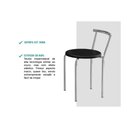 Ver imagem 5 de Kit 4 Banquetas Sala Jantar 105 4 Uni Prata/courano Preto - Carraro