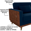 Ver imagem 6 de Sofa Cama 2 Lugares 203 Cm Veludo Maserati Azul Corino Whisk Milani Store