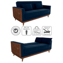Ver mais imagens de Sofa Cama 2 Lugares 203 Cm Veludo Maserati Azul Corino Whisk Milani Store
