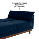 Ver imagem 7 de Sofa Cama 2 Lugares 203 Cm Veludo Maserati Azul Corino Whisk Milani Store