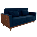 Ver imagem 1 de Sofa Cama 2 Lugares 203 Cm Veludo Maserati Azul Corino Whisk Milani Store