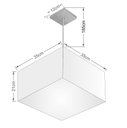 Ver imagem 2 de Lustre Pendente Quadrado Vivare Md-4020 Cúpula em Tecido 21/35x35cm - Bivolt - Rustico Cinza - Bivol